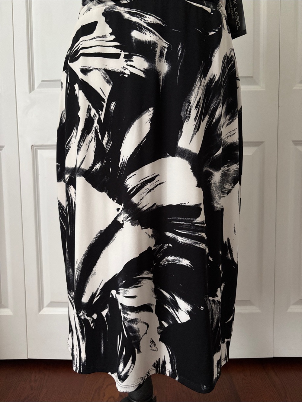 Black Label Black and White Halter Midi Dress - Picture 3 of 10